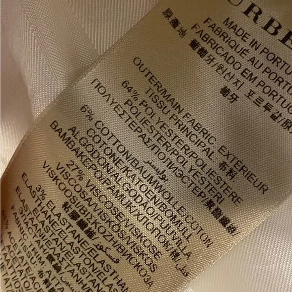 BURBERRY WHITE TUXEDO BLAZER, SIZE  6 YELLOW STAINS AND WEAR ON THE NECK& BOTTOM - Picture 7 of 14